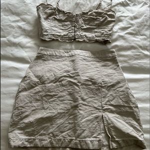 Aritzia Wilfred Linen Skirt Set